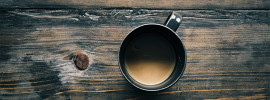 Coffee cup on a wooden table