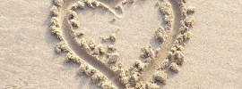 Heart drawn in sand