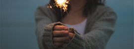 Woman holding a sparkler